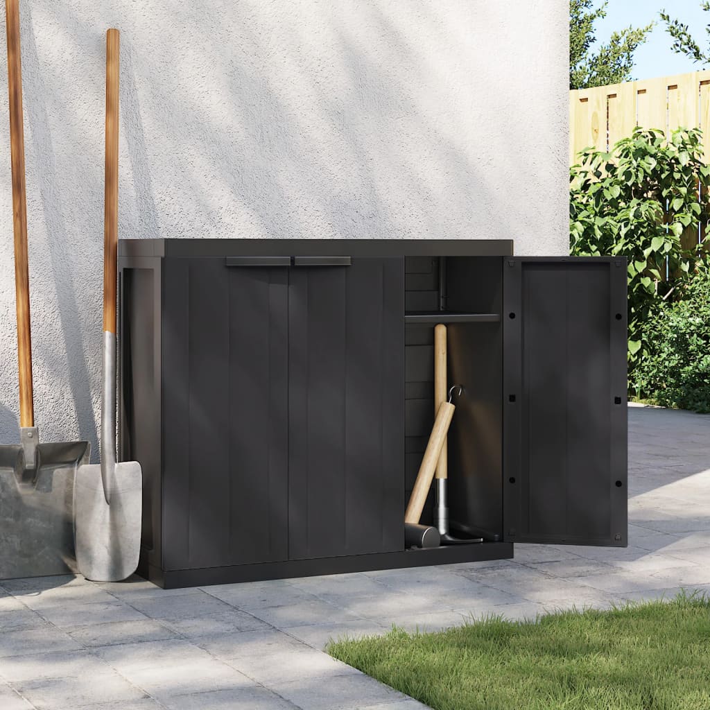 Garden Cabinet Black 97x37x85 cm PP