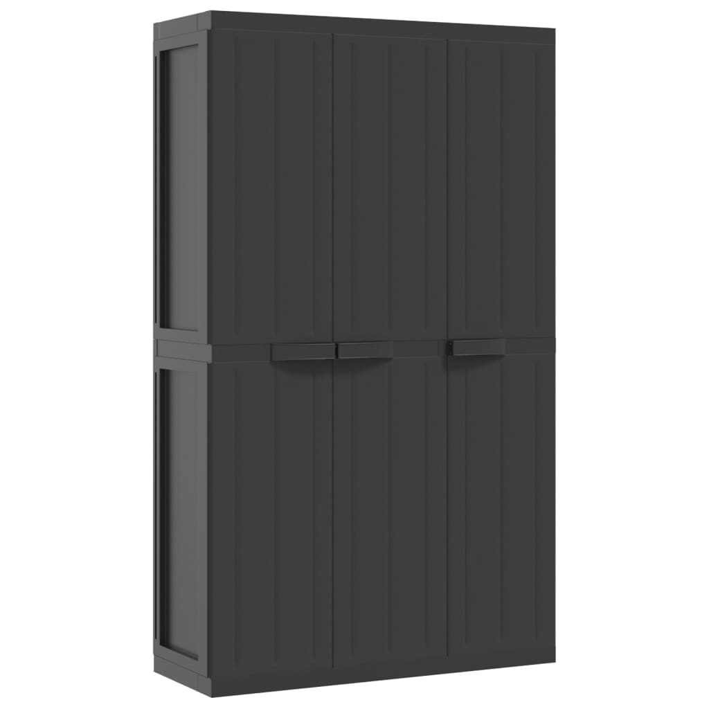 Garden Cabinet Black 97x37x165 cm PP