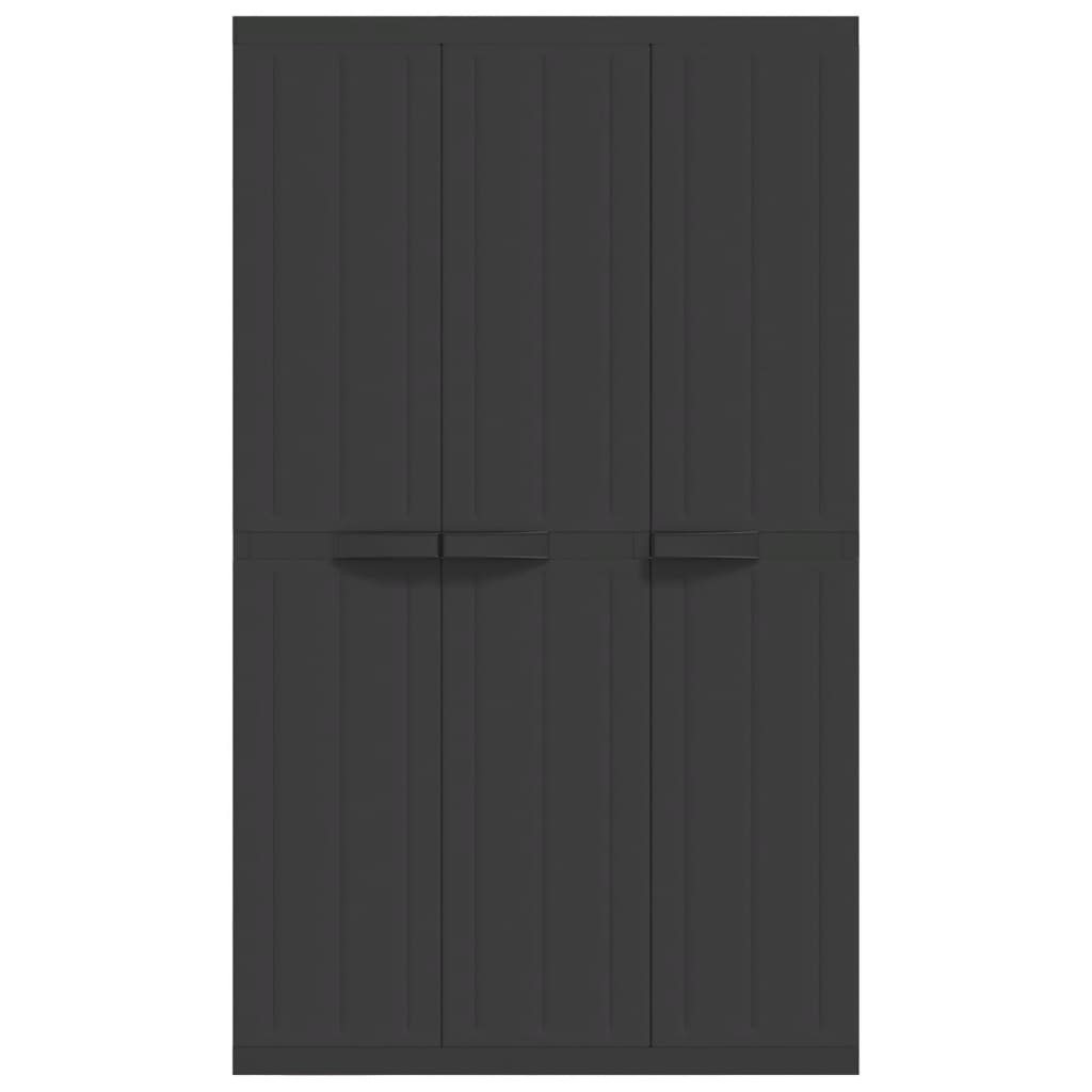 Gartenschrank Schwarz 97x37x165 cm PP