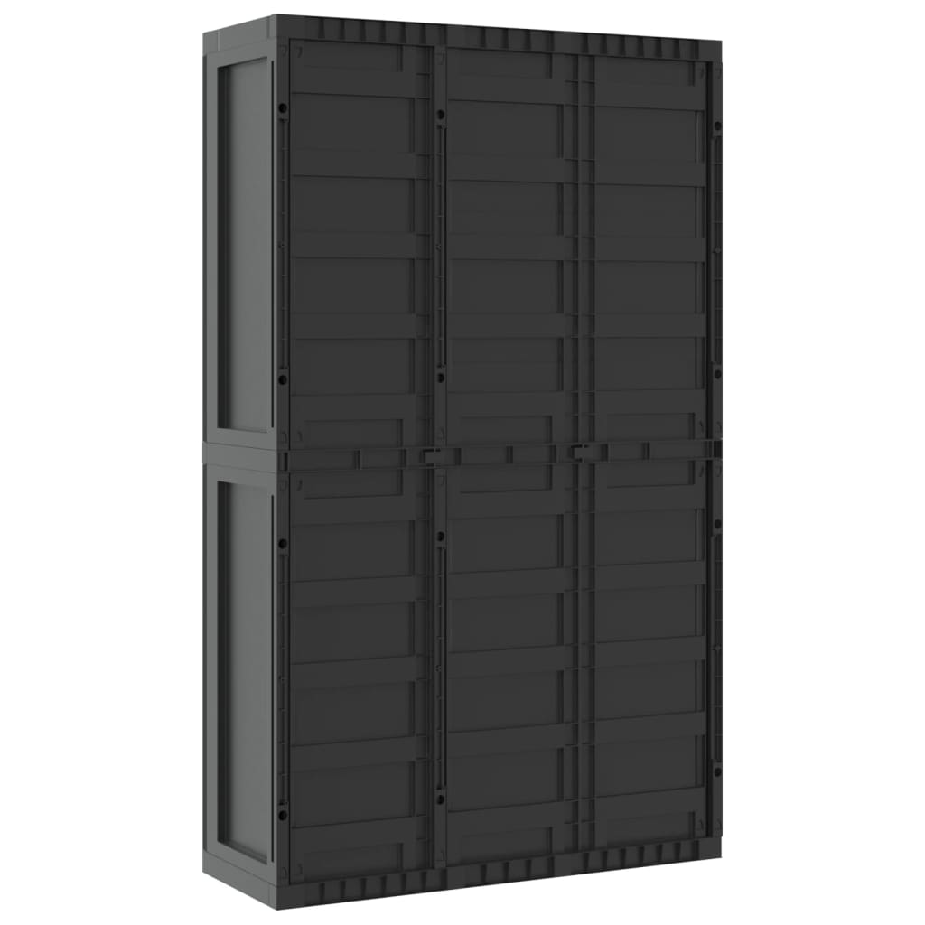 Garden Cabinet Black 97x37x165 cm PP