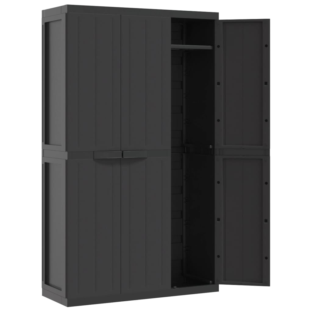 Gartenschrank Schwarz 97x37x165 cm PP