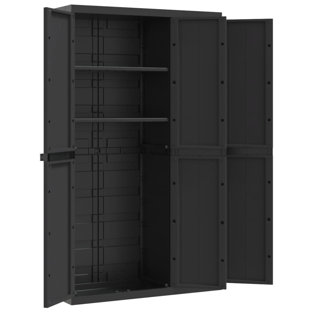 Gartenschrank Schwarz 97x37x165 cm PP