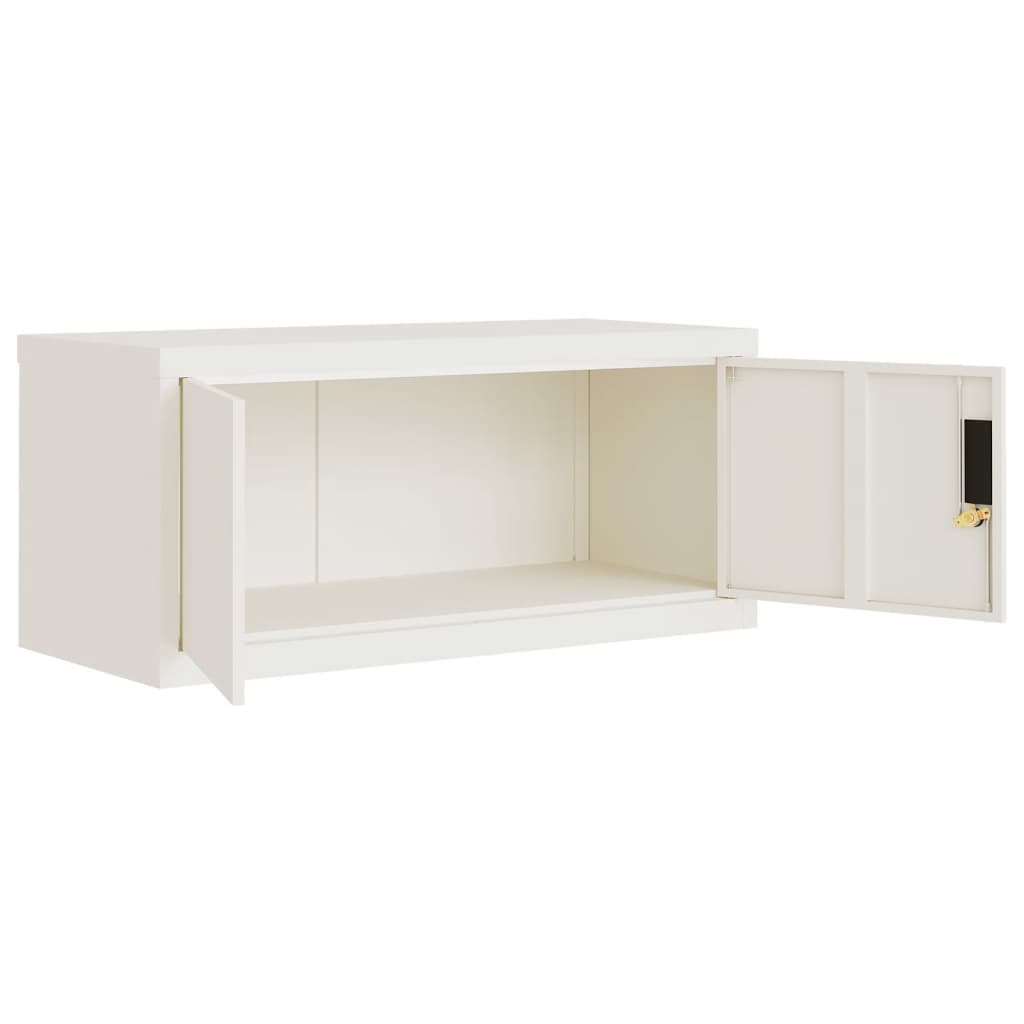 Aktenschrank Weiß 90x40x130 cm Stahl