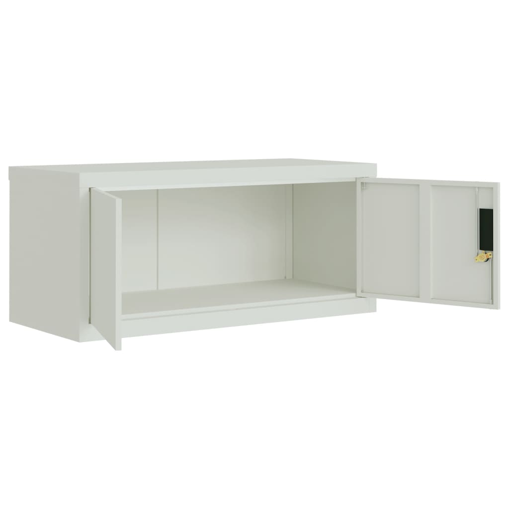 Aktenschrank Hellgrau 90x40x240 cm Stahl