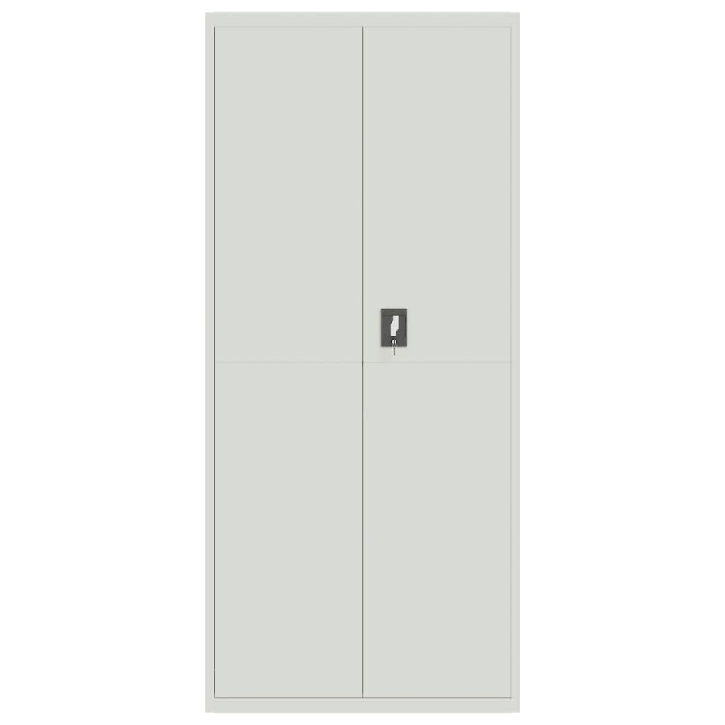 Aktenschrank Hellgrau 90x40x240 cm Stahl