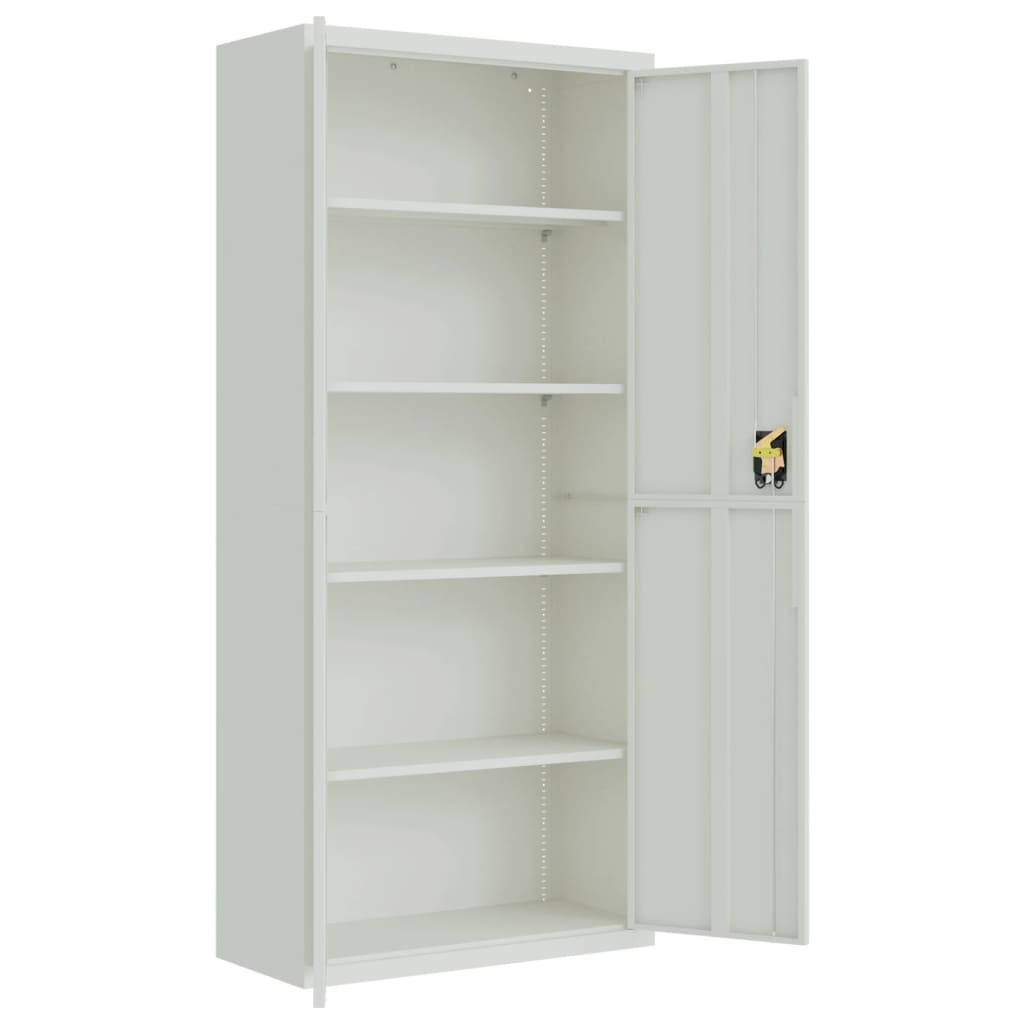 Aktenschrank Hellgrau 90x40x240 cm Stahl