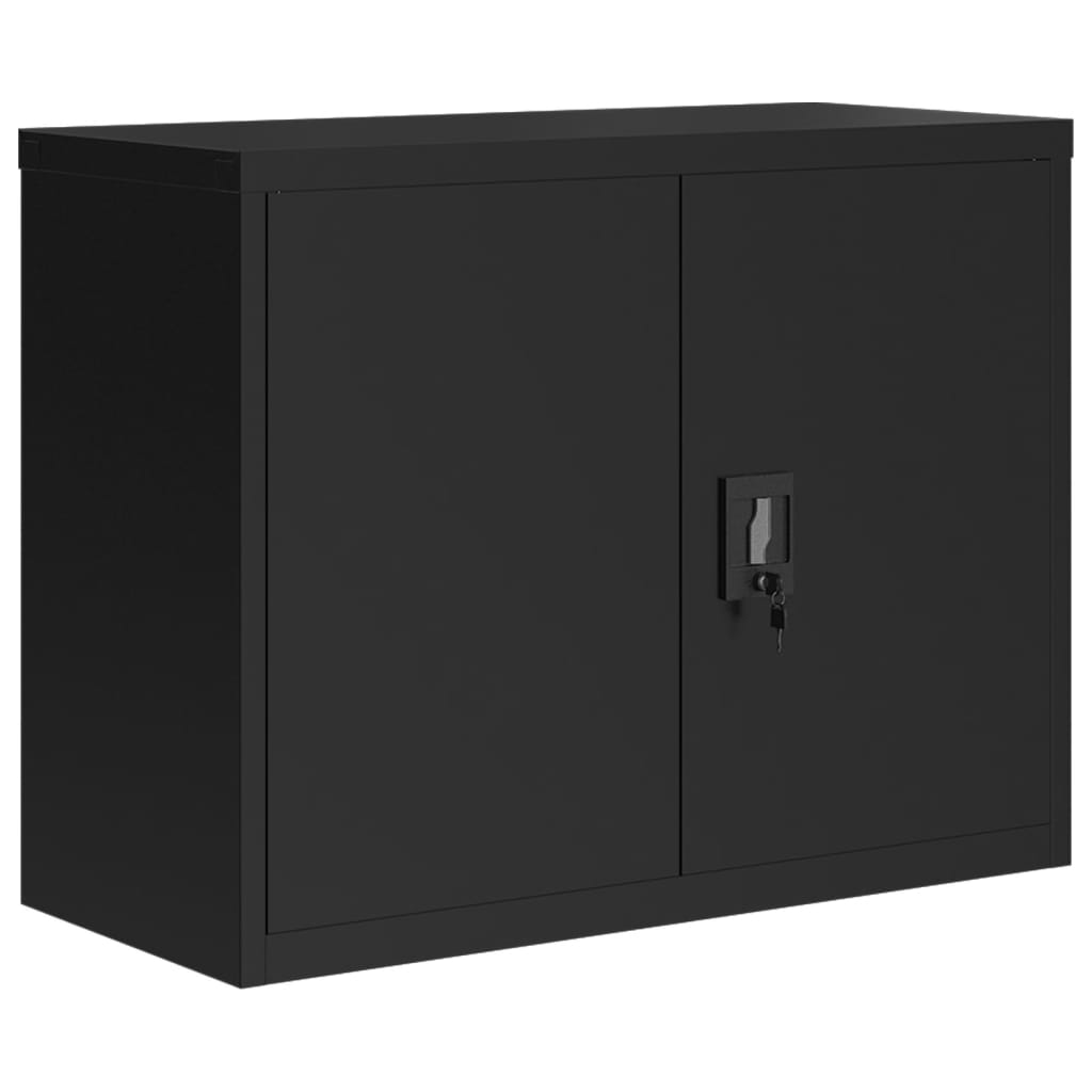 Aktenschrank Schwarz 90x40x110 cm Stahl