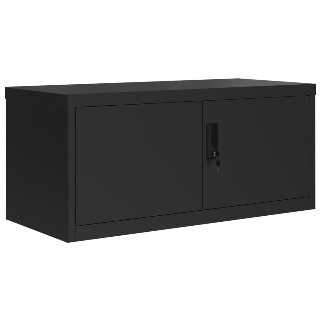 Aktenschrank Schwarz 90x40x180 cm Stahl