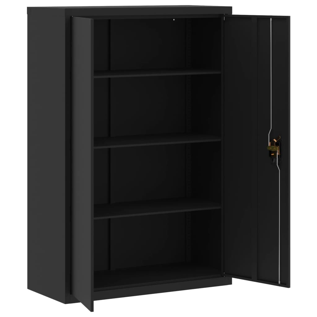 Aktenschrank Schwarz 90x40x180 cm Stahl