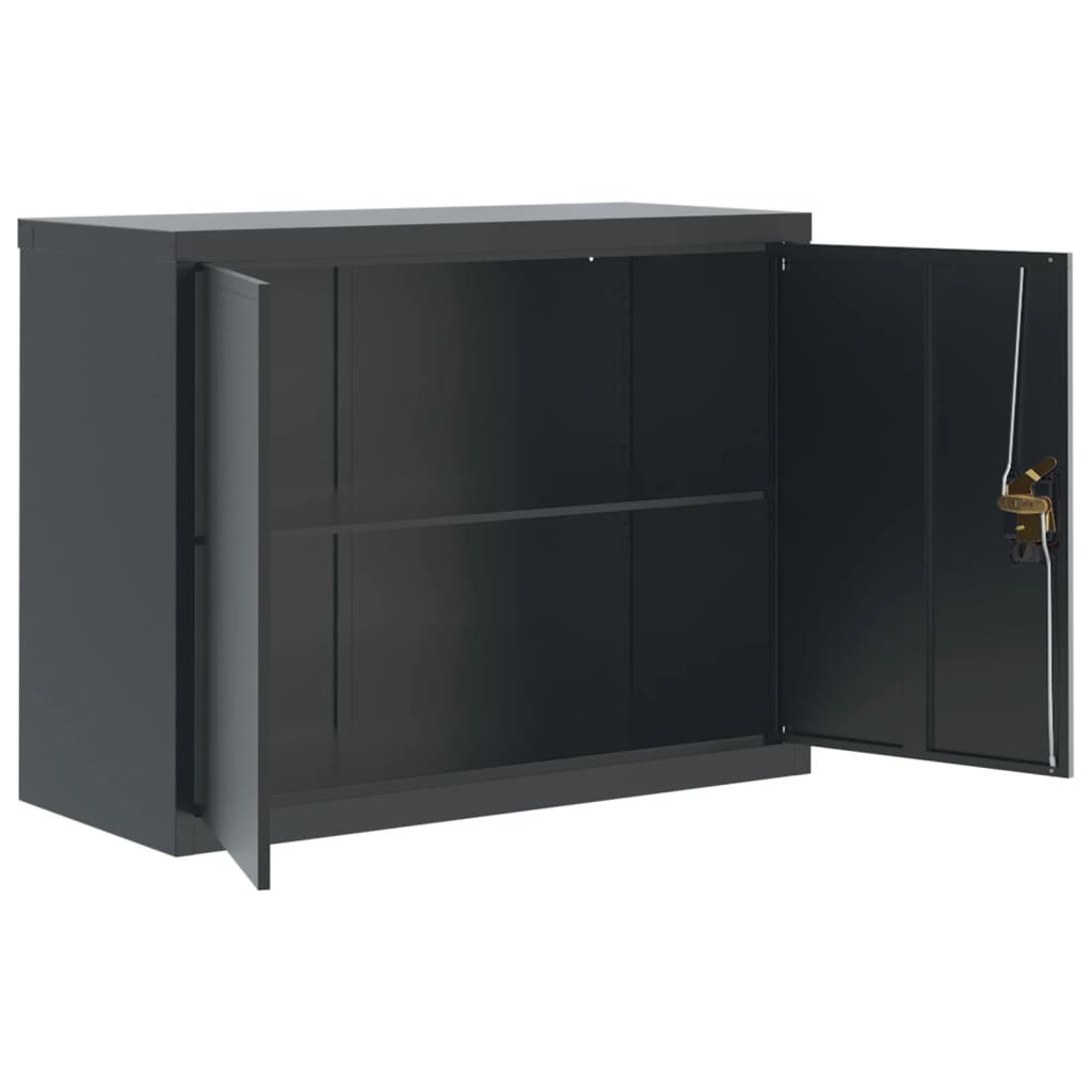 Aktenschrank Anthrazit 90x40x110 cm Stahl