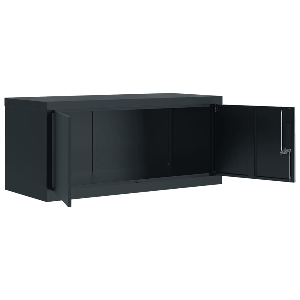 Aktenschrank Anthrazit 90x40x130 cm Stahl