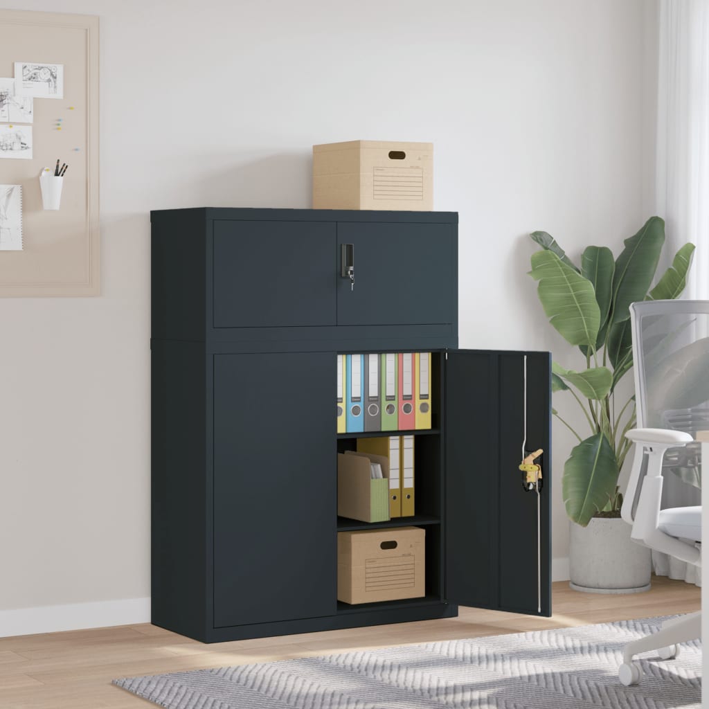 Aktenschrank Anthrazit 90x40x130 cm Stahl