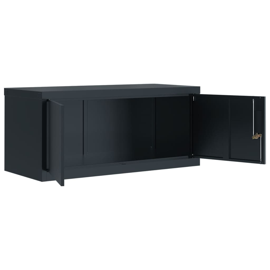 Aktenschrank Anthrazit 90x40x240 cm Stahl