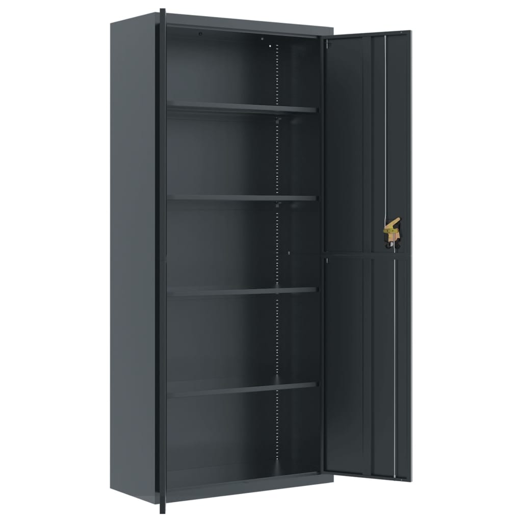 Aktenschrank Anthrazit 90x40x240 cm Stahl