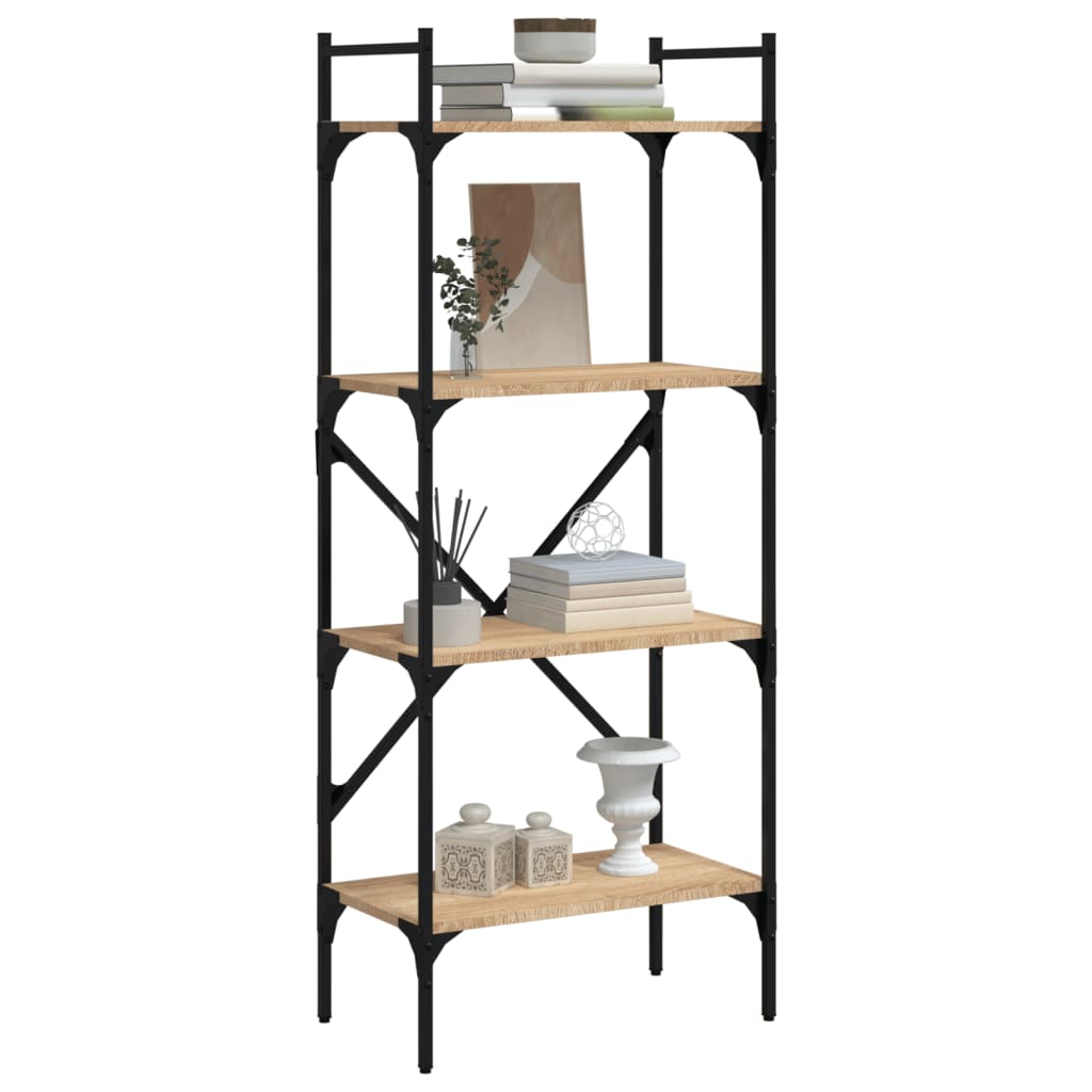 Bookcase 4 compartments Sonoma oak 56x31.5x138.5cm wood material