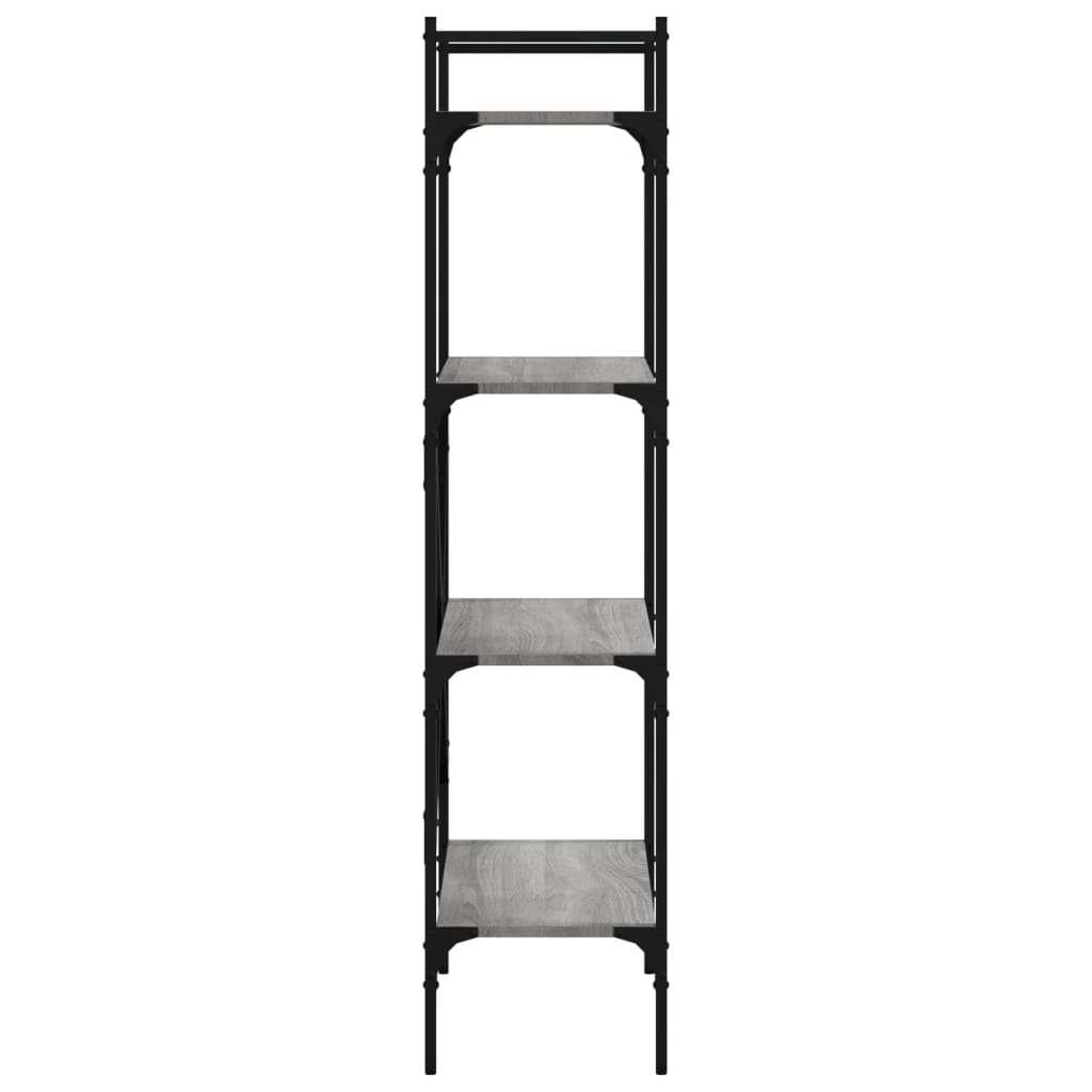 Bookcase 4 Compartments Grey Sonoma 56x31.5x138.5 cm Wood Material