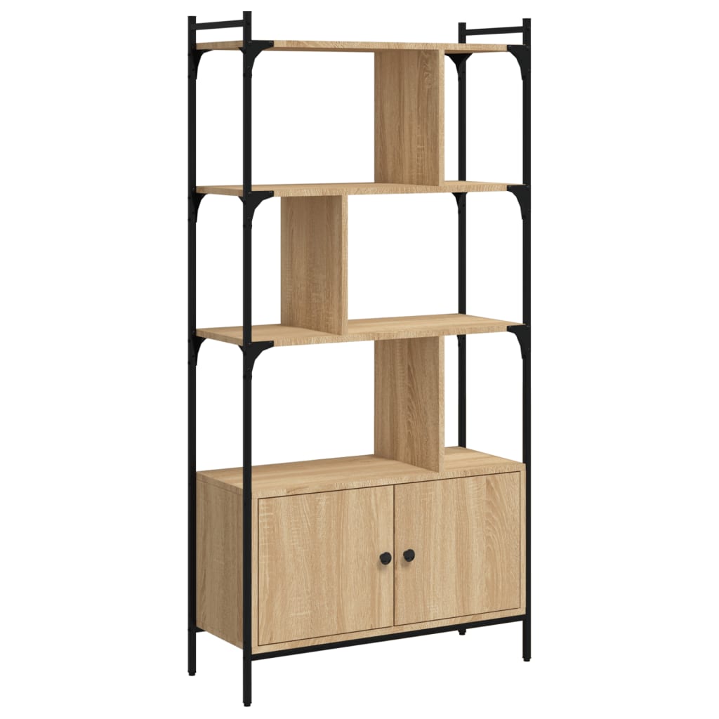 Bookcase with door Sonoma oak 76.5x30x154.5 cm wood material