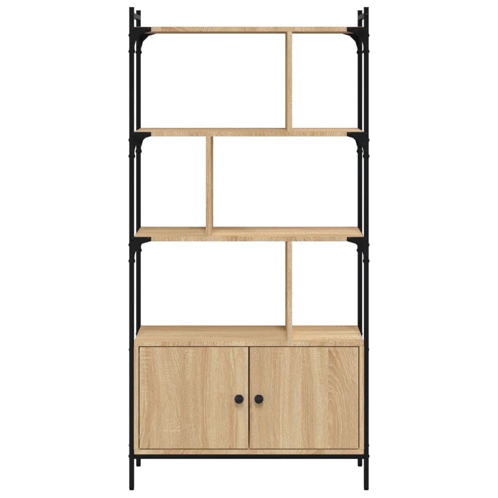 Bookcase with door Sonoma oak 76.5x30x154.5 cm wood material