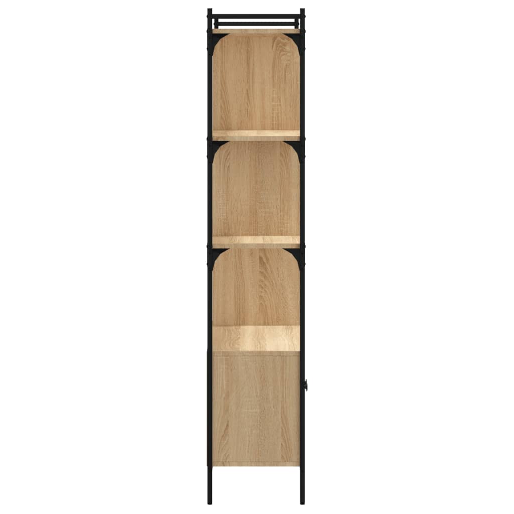 Bookcase with door Sonoma oak 76.5x30x154.5 cm wood material