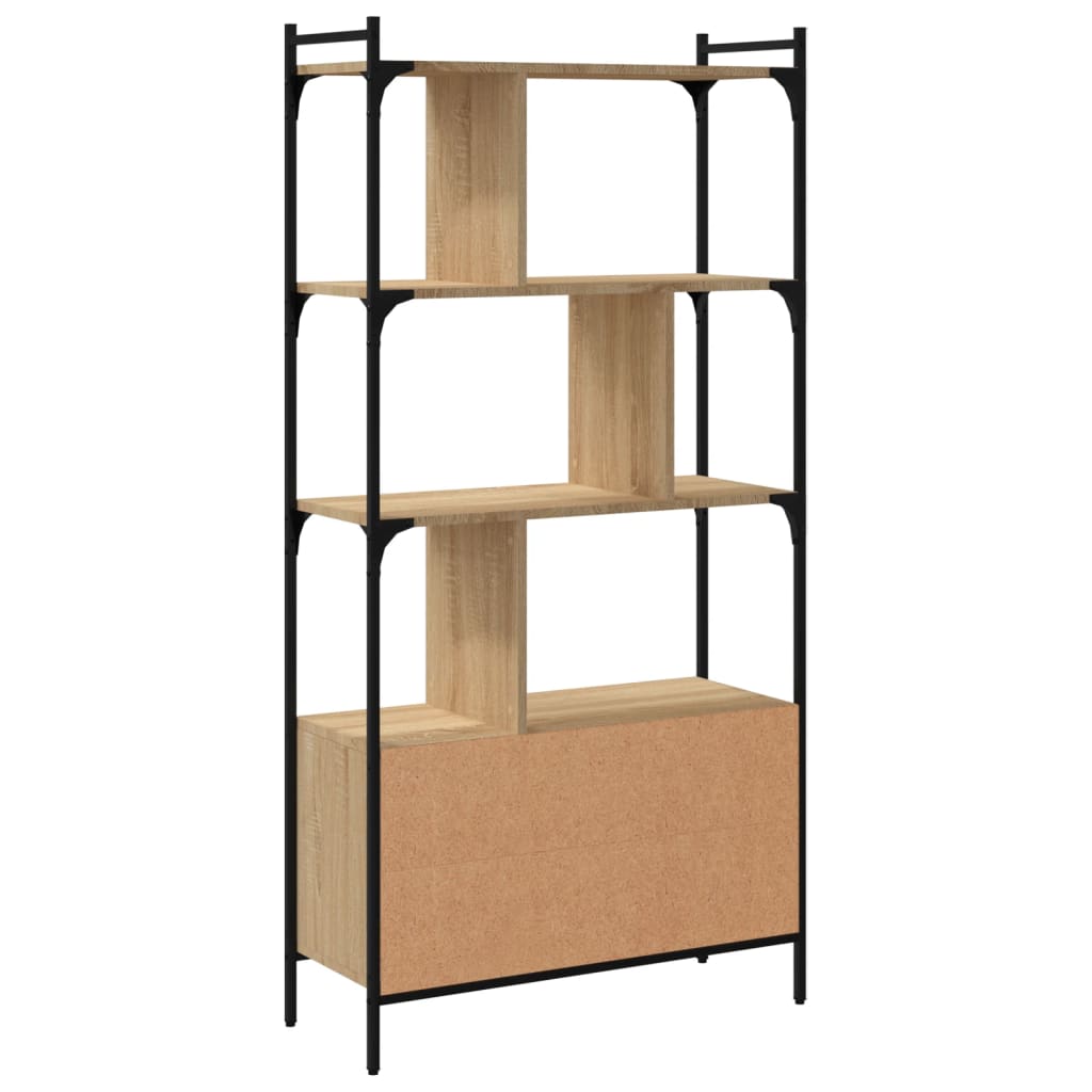 Bookcase with door Sonoma oak 76.5x30x154.5 cm wood material