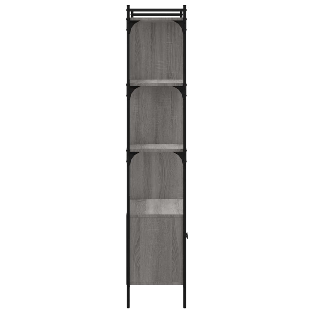 Bookcase with Doors Grey Sonoma 76.5x30x154.5cm Wood Material