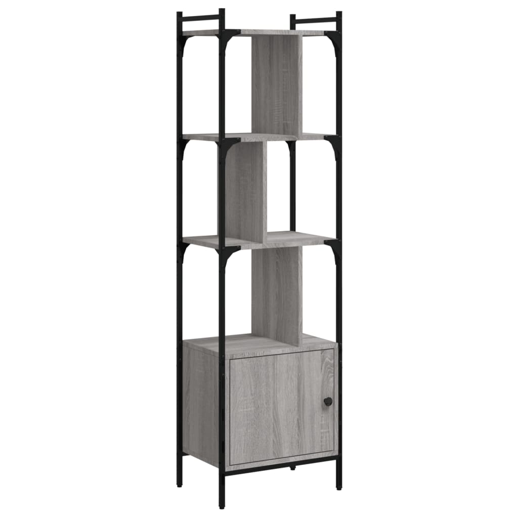 Bookcase with door Grey Sonoma 44.5x30x154.5 cm wood material