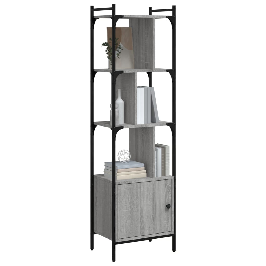 Bookcase with door Grey Sonoma 44.5x30x154.5 cm wood material