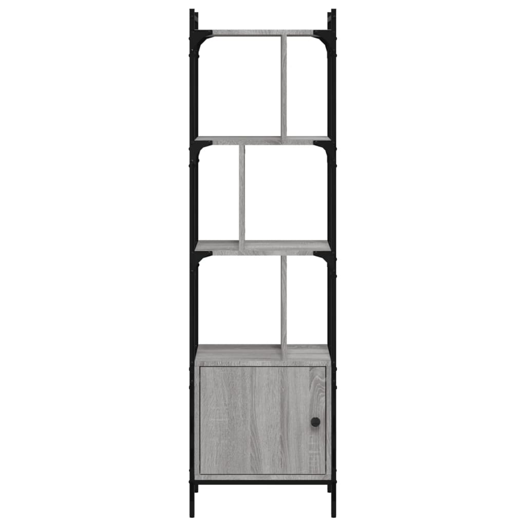 Bookcase with door Grey Sonoma 44.5x30x154.5 cm wood material