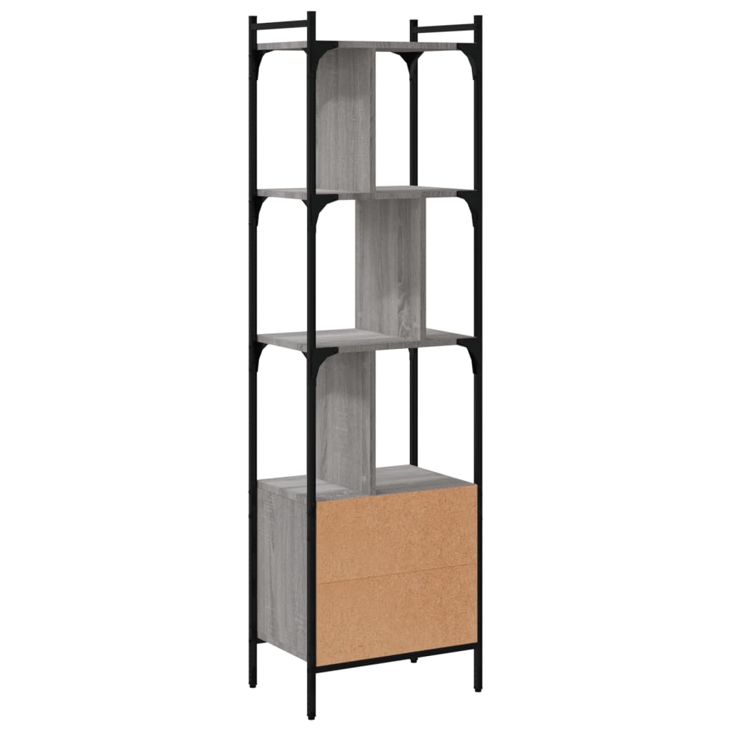 Bookcase with door Grey Sonoma 44.5x30x154.5 cm wood material