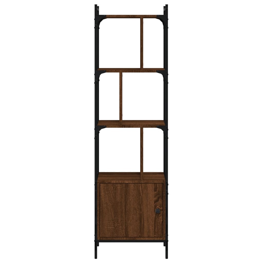 Bookcase with door brown oak 44.5x30x154.5 cm wood material