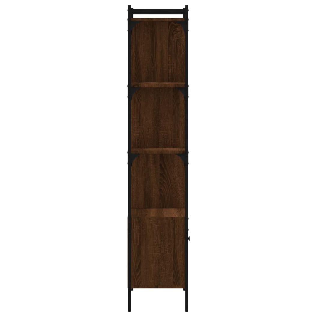 Bookcase with door brown oak 44.5x30x154.5 cm wood material