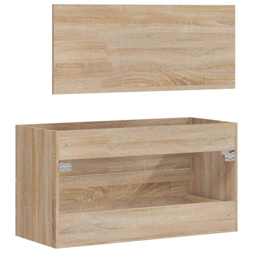 Badschrank mit Spiegel Sonoma-Eiche Holzwerkstoff