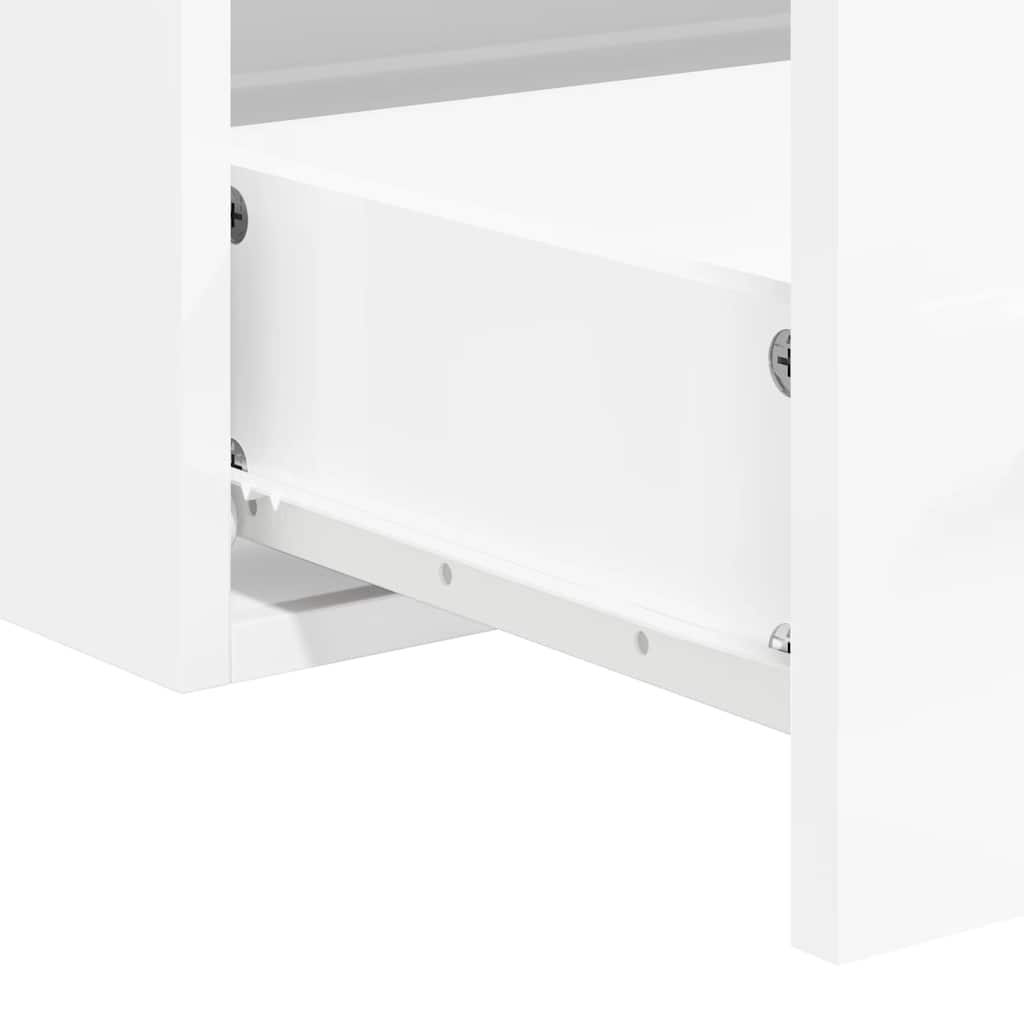 Bathroom cabinet with mirror high-gloss white wood material