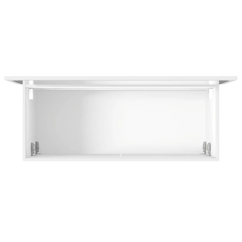 Bathroom Cabinet with Mirror White Wood Material