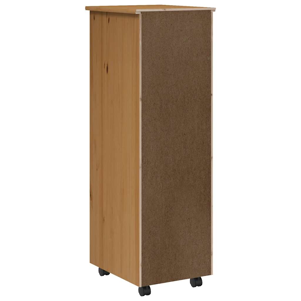 Rollschrank mit Schubladen MOSS Honigbraun Massivholz Kiefer