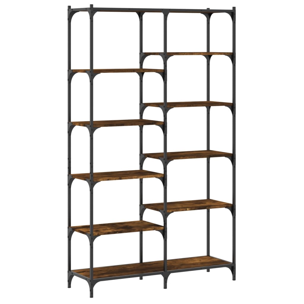 Bookshelf Smoked Oak 100x32x170 cm Wood Material and Iron