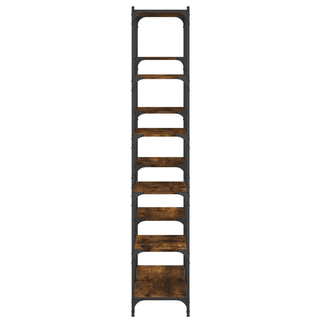 Bookshelf Smoked Oak 100x32x170 cm Wood Material and Iron