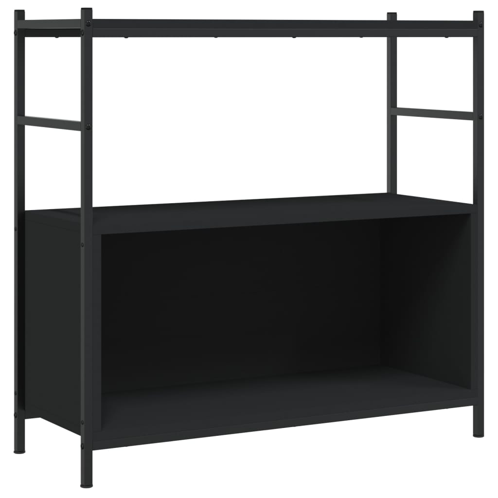 Bookshelf Black 80x30x78.5 cm Wood and Iron