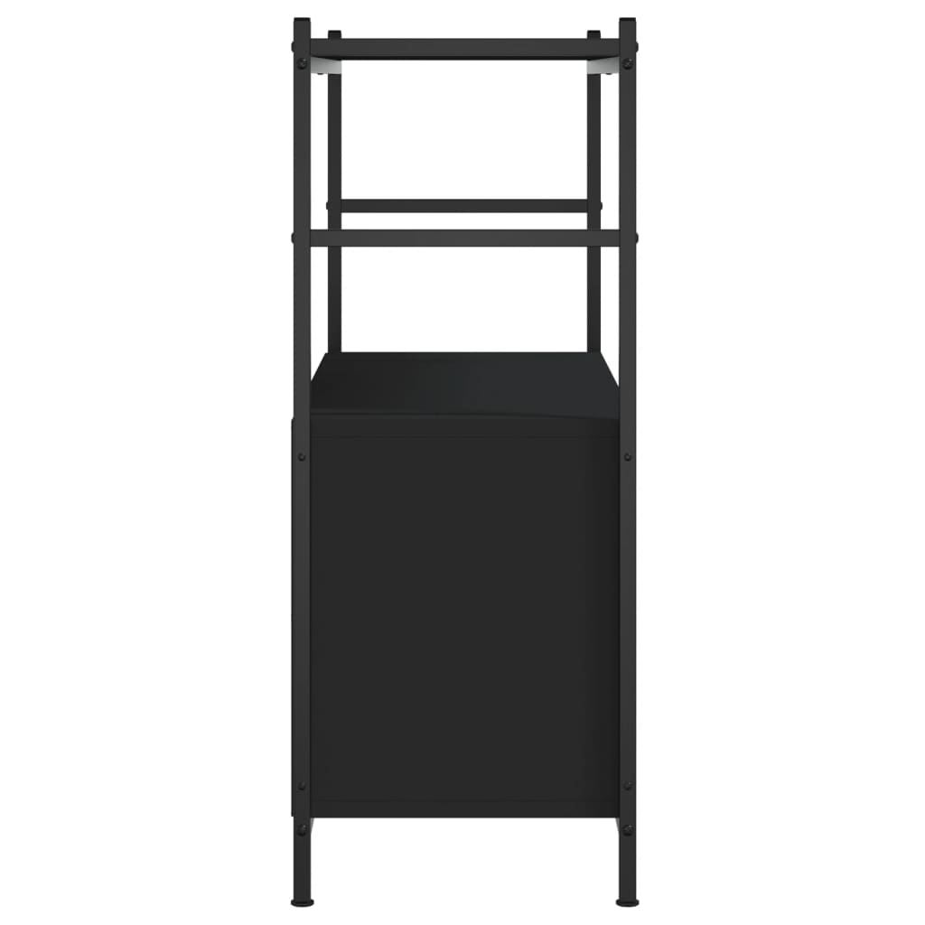 Bookshelf Black 80x30x78.5 cm Wood and Iron