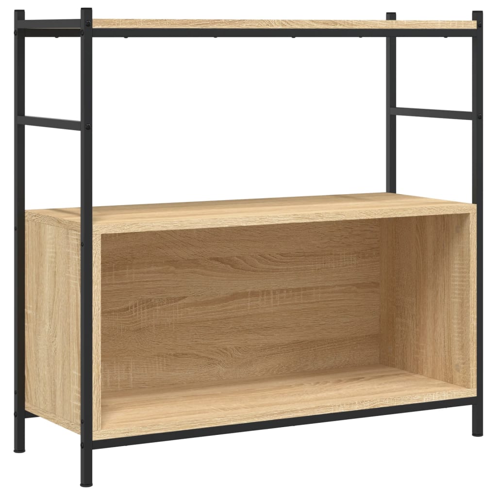 Bücherregal Sonoma-Eiche 80x30x78,5 cm Holzwerkstoff und Eisen