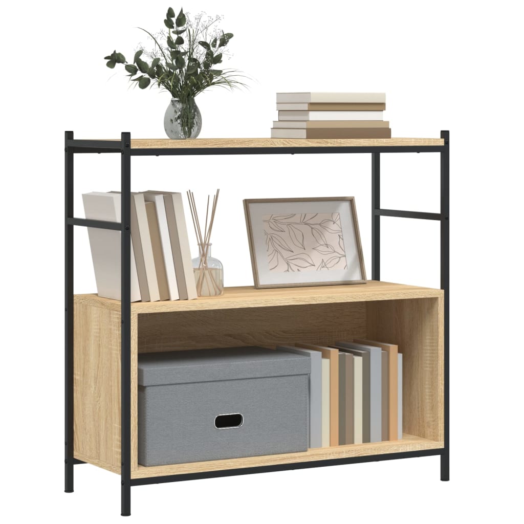 Bookshelf Sonoma Oak 80x30x78.5 cm Wood Material and Iron