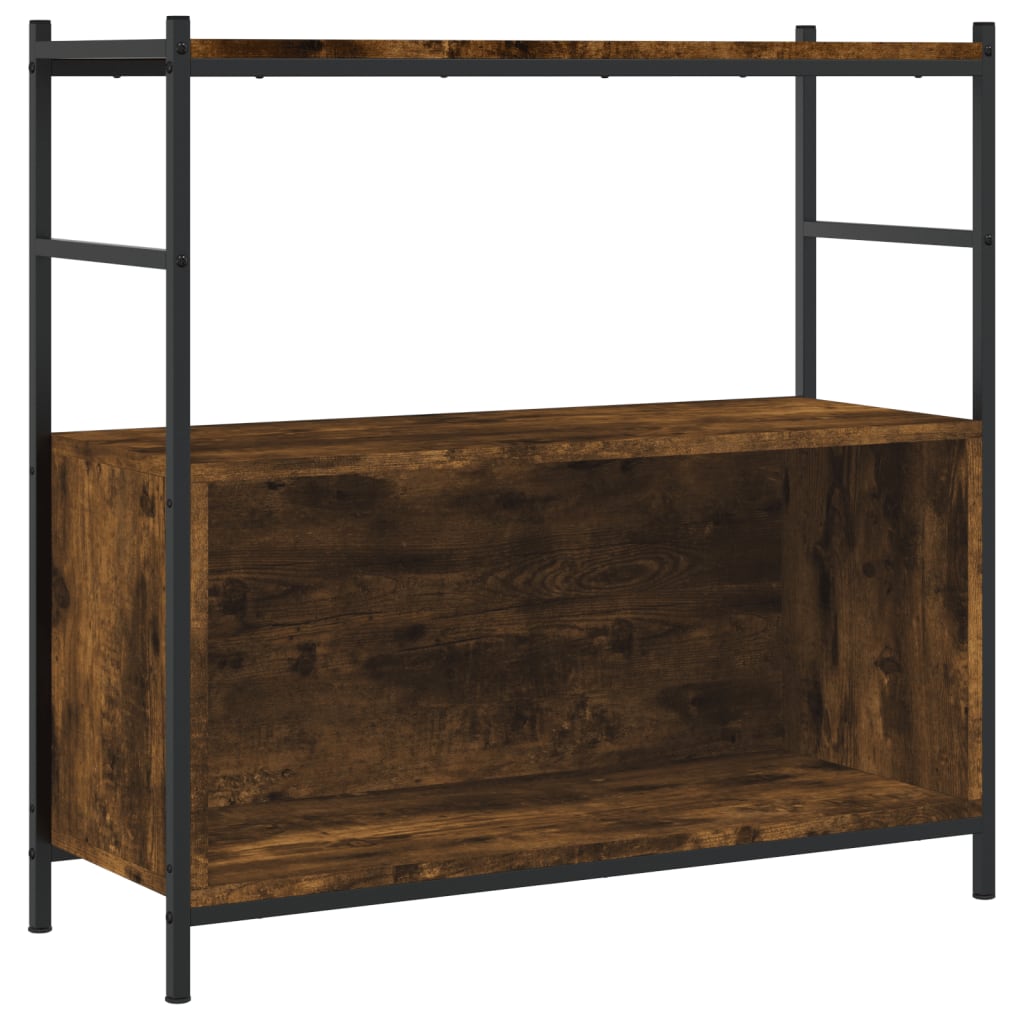 Bookshelf Smoked Oak 80x30x78.5 cm Wood Material and Iron