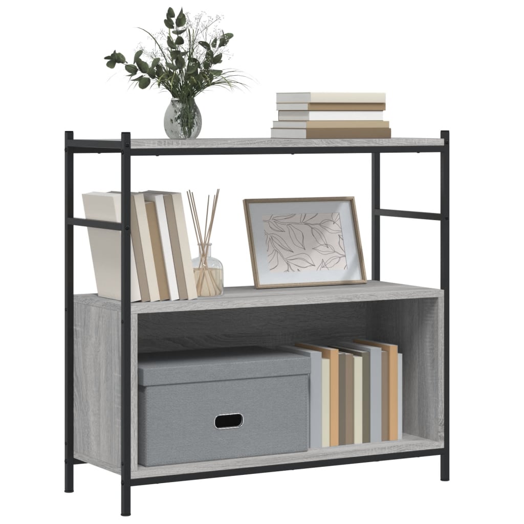 Bookcase Grey Sonoma 80x30x78.5 cm Wood and Iron