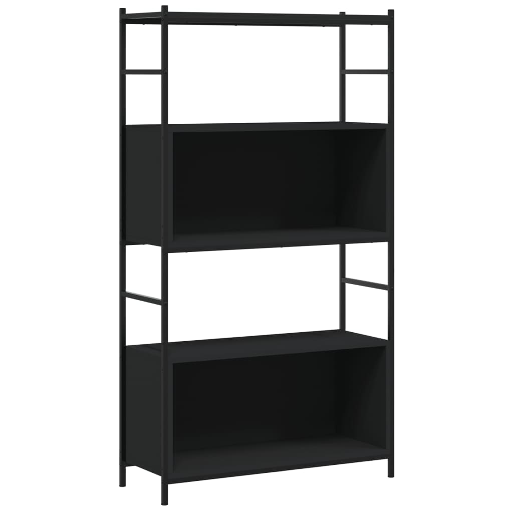 Bookshelf Black 80x30x145.5 cm Wood and Iron