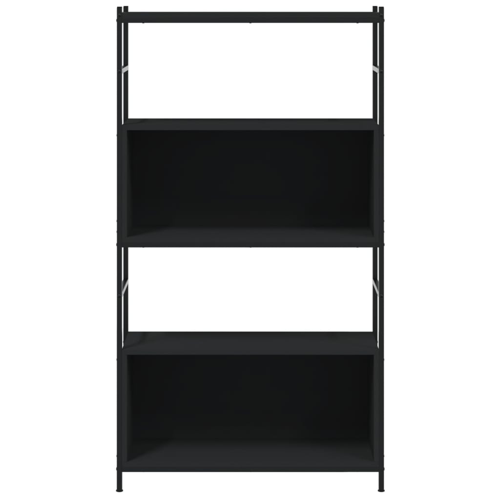 Bookshelf Black 80x30x145.5 cm Wood and Iron