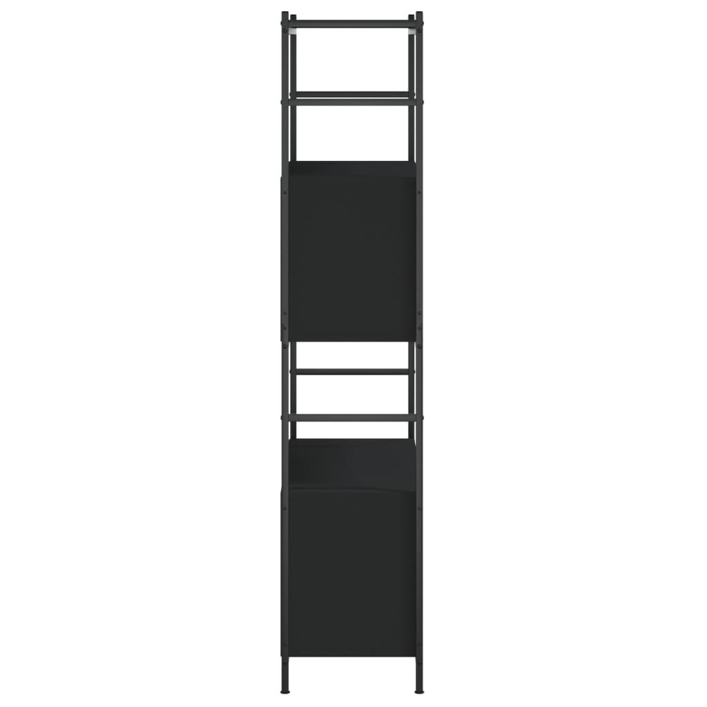 Bookshelf Black 80x30x145.5 cm Wood and Iron