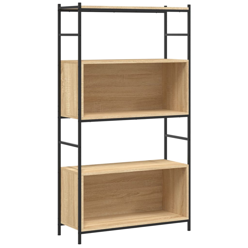 Bookshelf Sonoma Oak 80x30x145.5 cm Wood Material and Iron