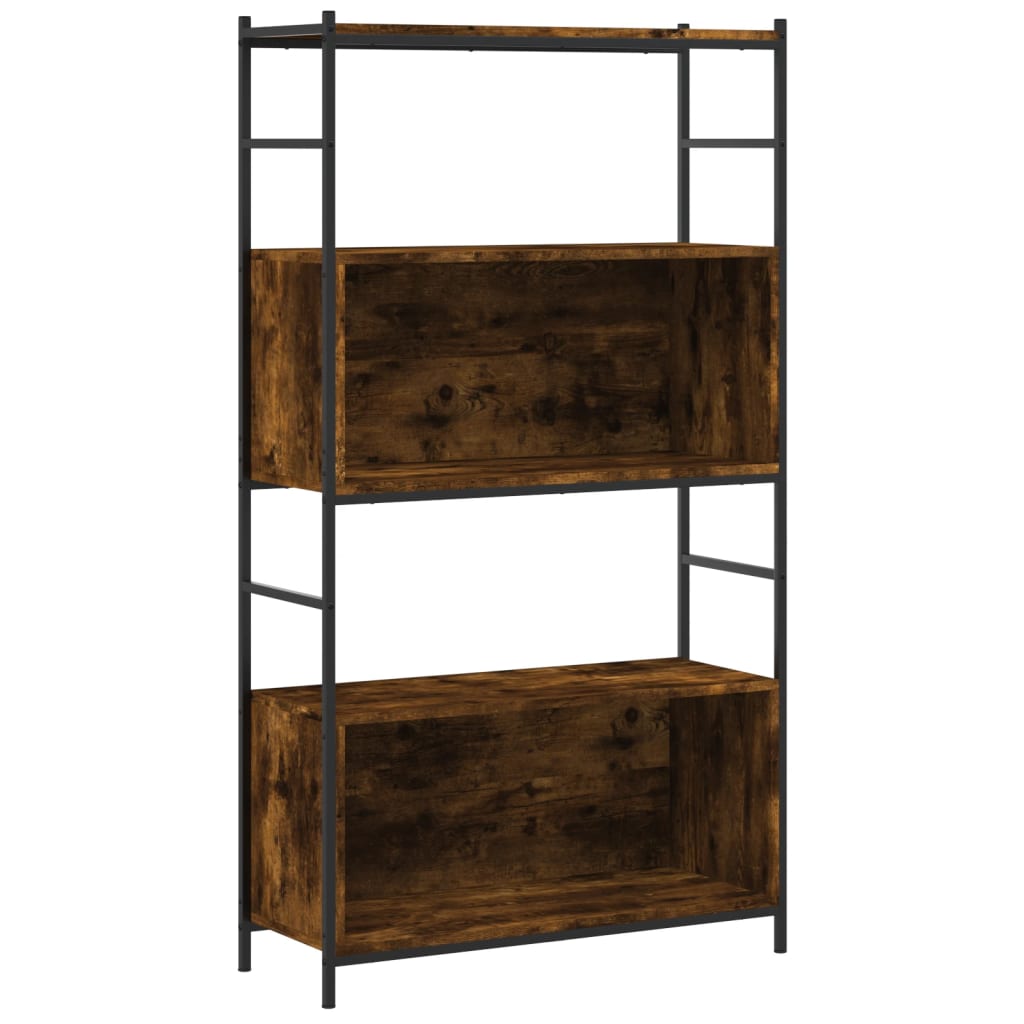 Bookshelf Smoked Oak 80x30x145.5 cm Wood Material and Iron