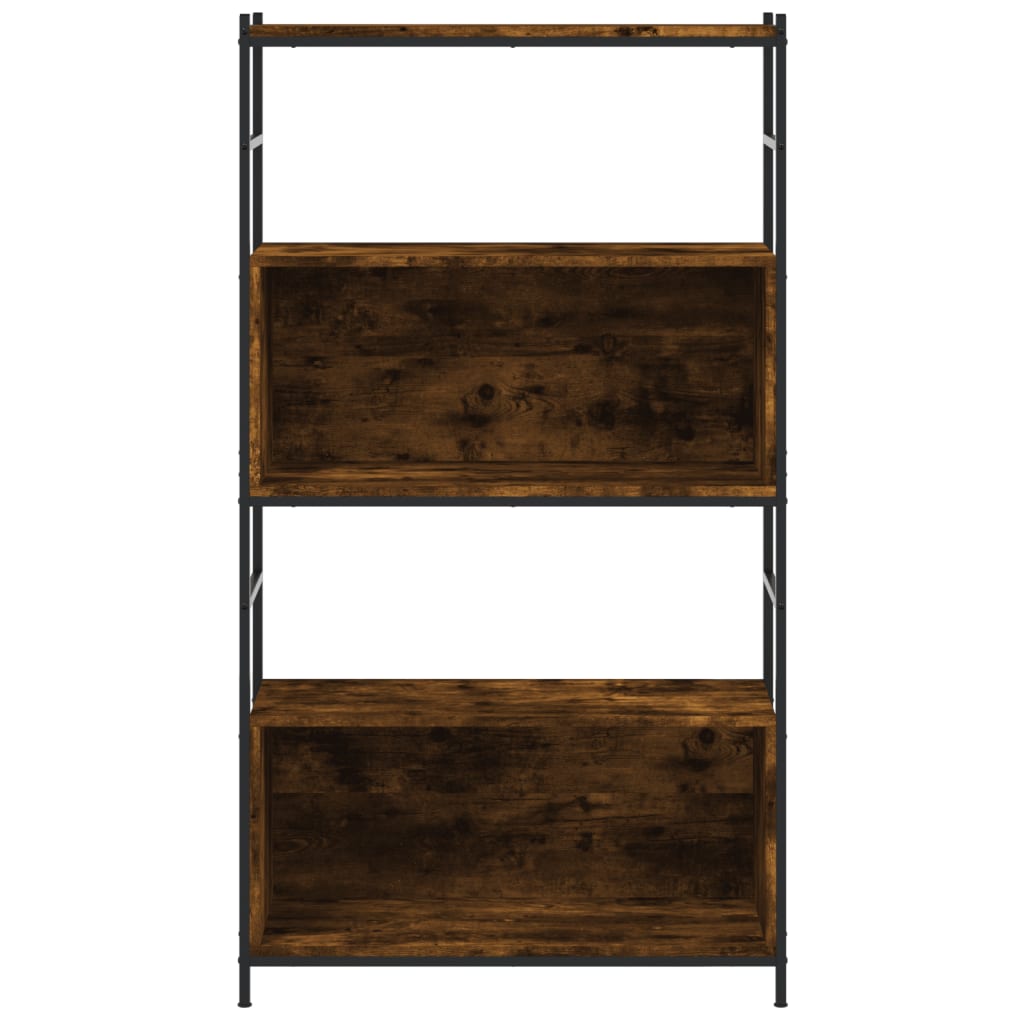 Bookshelf Smoked Oak 80x30x145.5 cm Wood Material and Iron