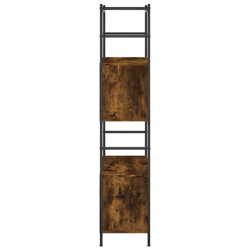 Bookshelf Smoked Oak 80x30x145.5 cm Wood Material and Iron